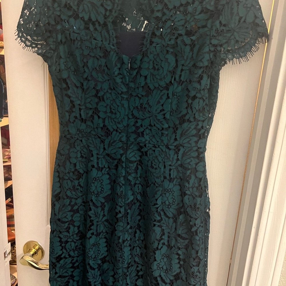 Banana Republic Dark Green Lace Midi Dress